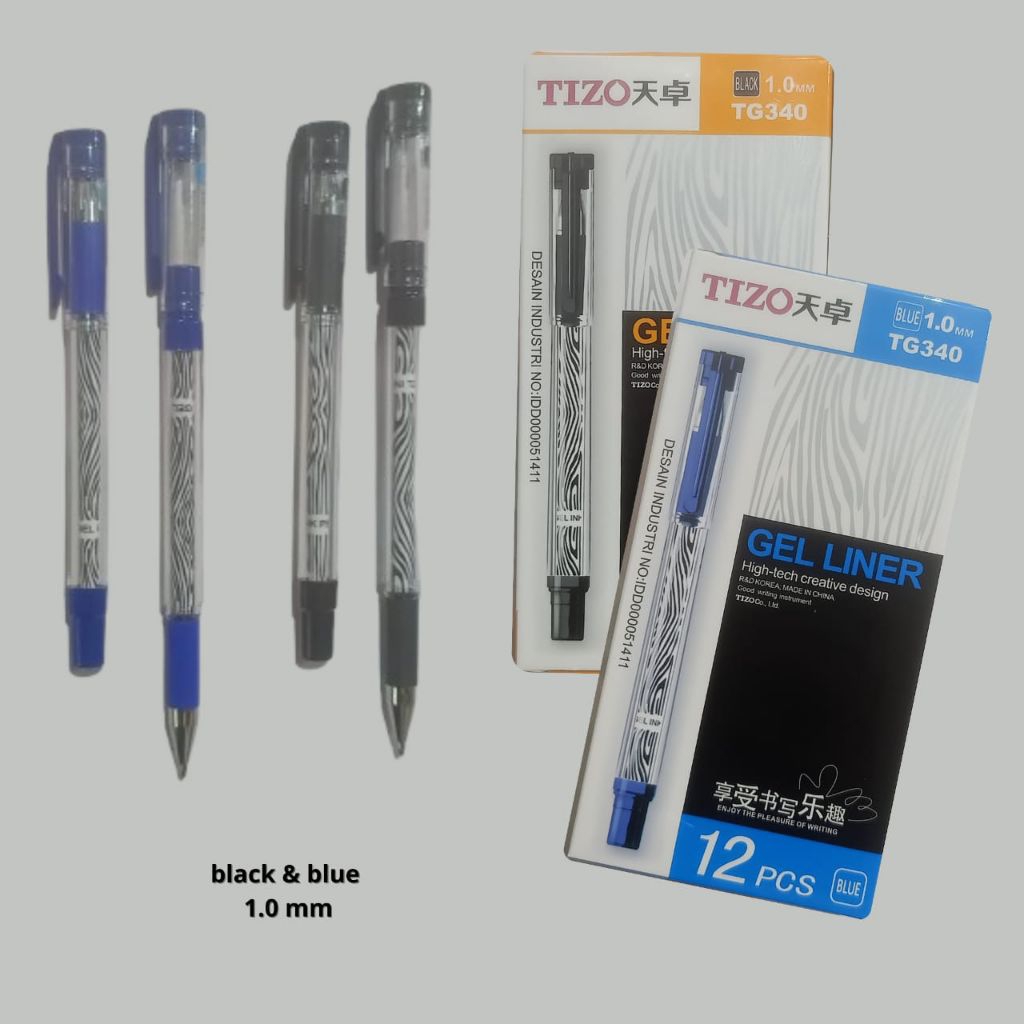 

BALLPOINT PEN TIZO TG340 || PULPEN BLACK & BLUE 1.0 mm