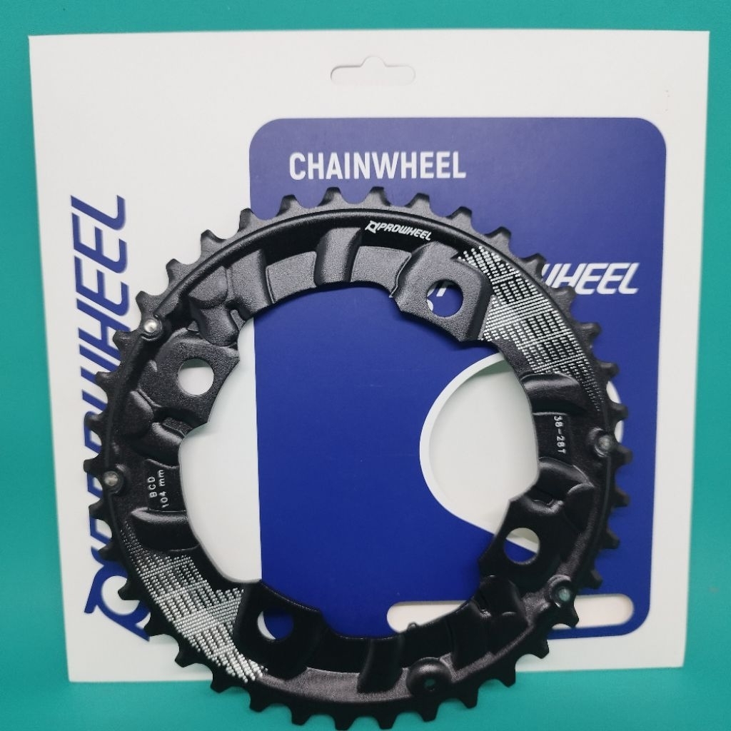Chain ring prowheel M19 38T for 28/38T BCD 104/64 untuk double Chainring sepeda