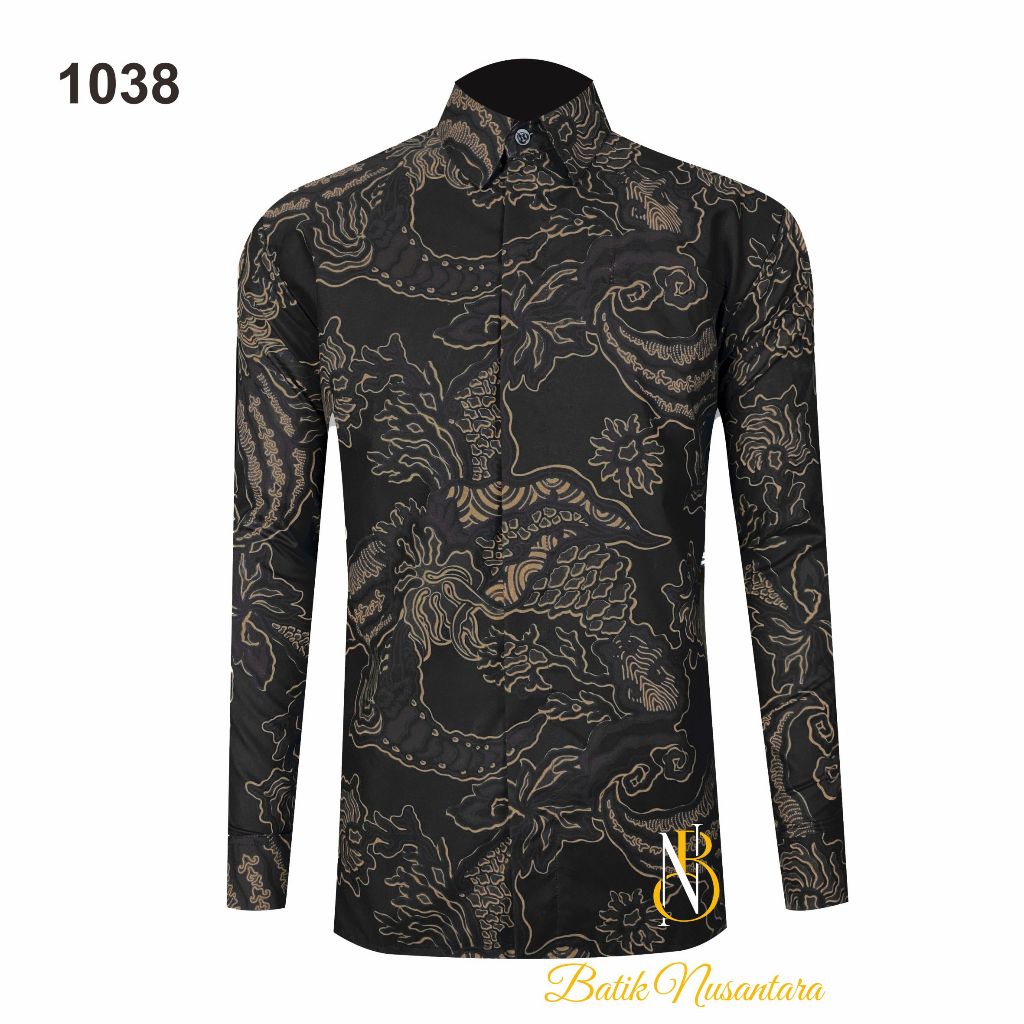 

Batik Nusantara Indonesia Kemeja Batik Slimfit Lapis Furing 1038 / Batik Pria