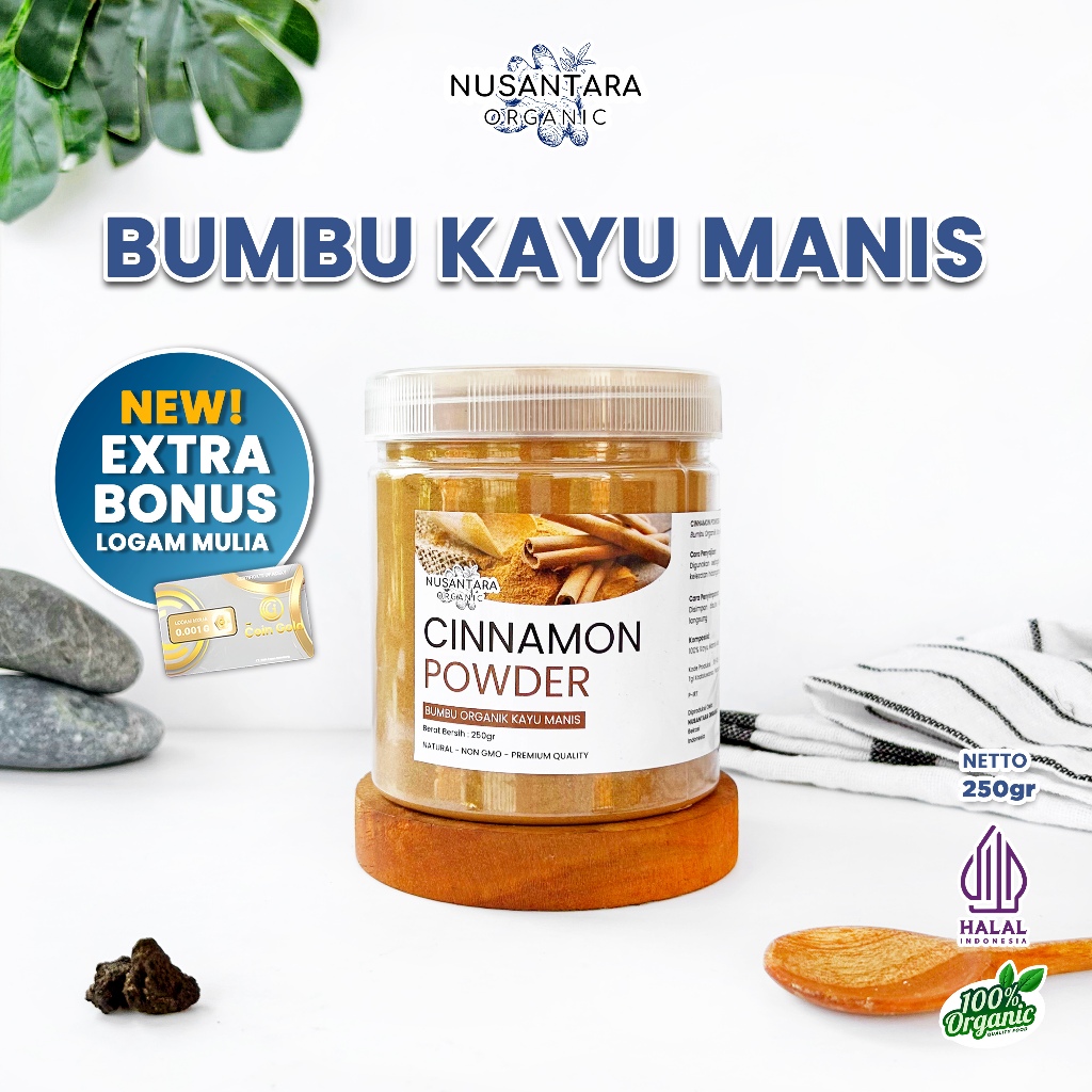 

Nusantara Organic Kayu Manis Cinnamon Powder Bubuk Masak Sehat Alami Tanpa Bahan Tambahan 250gr