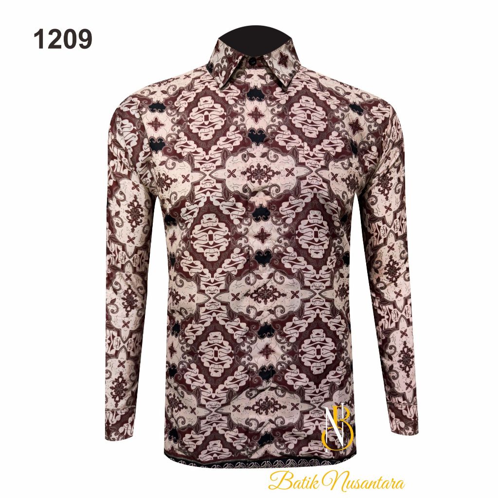 

Batik Nusantara ID Kemeja Batik Slimfit Lapis Furing 1209 / Batik Pria