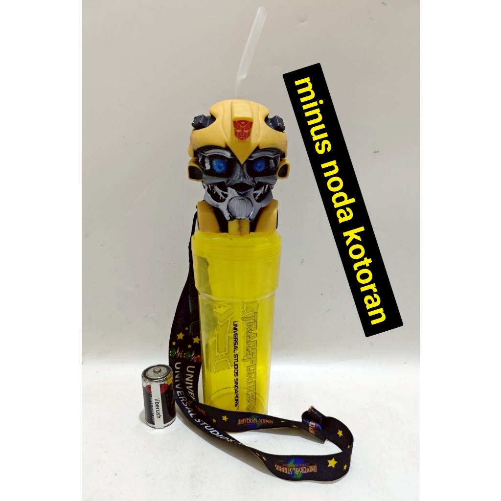Minus lecet universal studios singapore transformers water bottle bumblebee tumbler mug cup