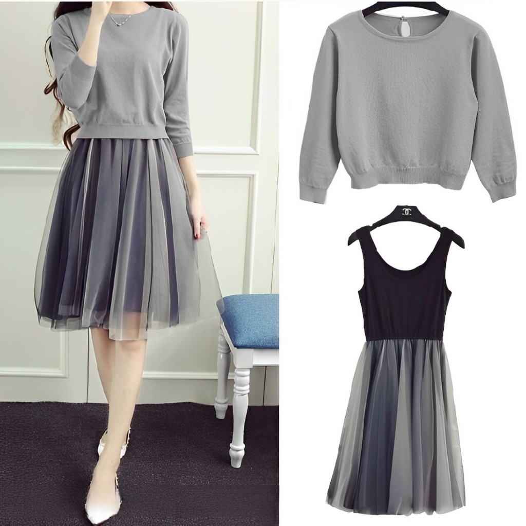 FS Set Luna Ld 92 cm P 46 cm - Lp 90 cm P 90 cm B 315 gr Cotton Babyterry Combine Rayon Tile #4223