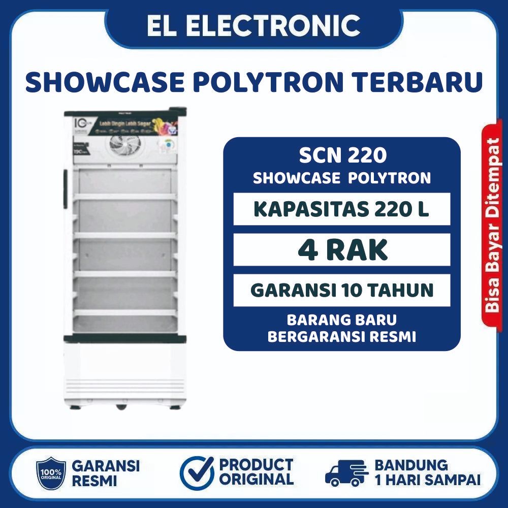 SHOWCASE POLYTRON SCN 220 4 RAK DISPLAY COOLER KULKAS LOW WATT
