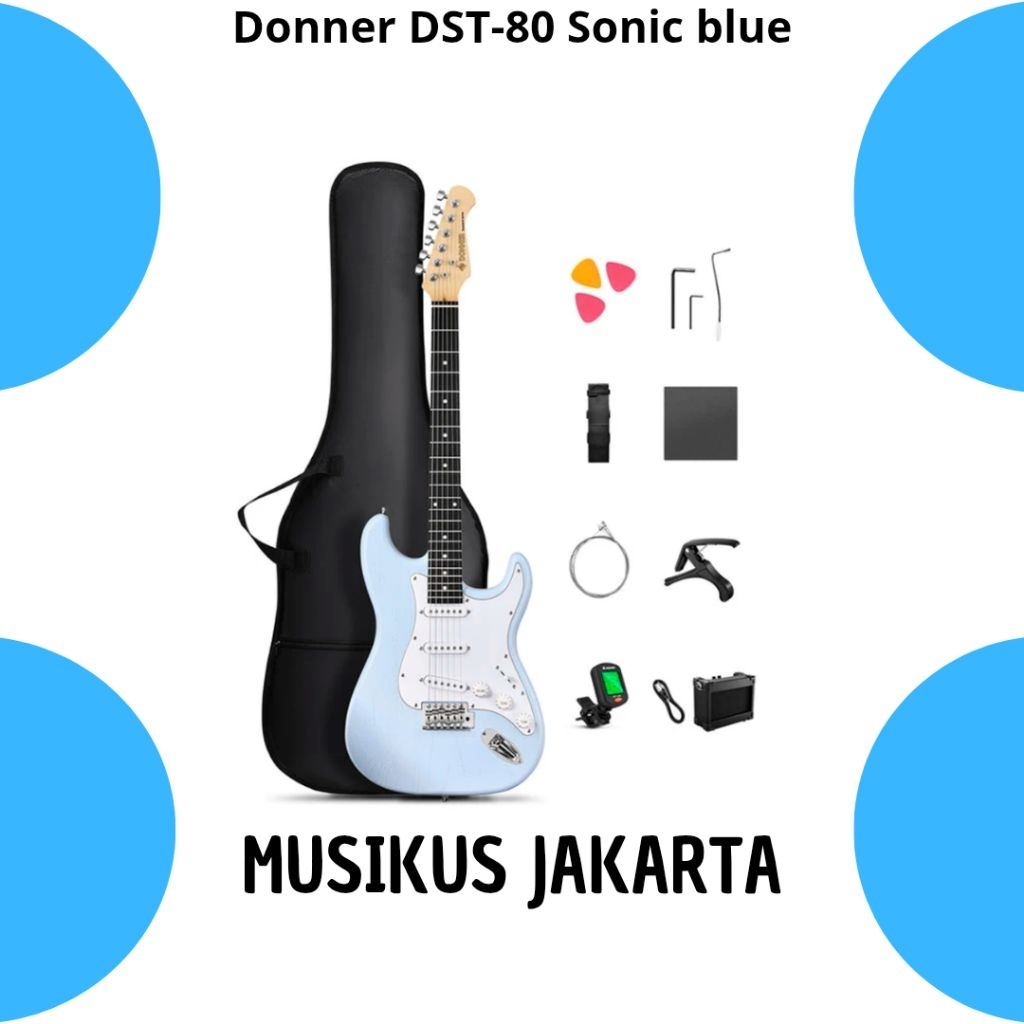 Donner DST-80 sonic Blue / Gitar Elektrik Donner DST 80 Sonic Blue