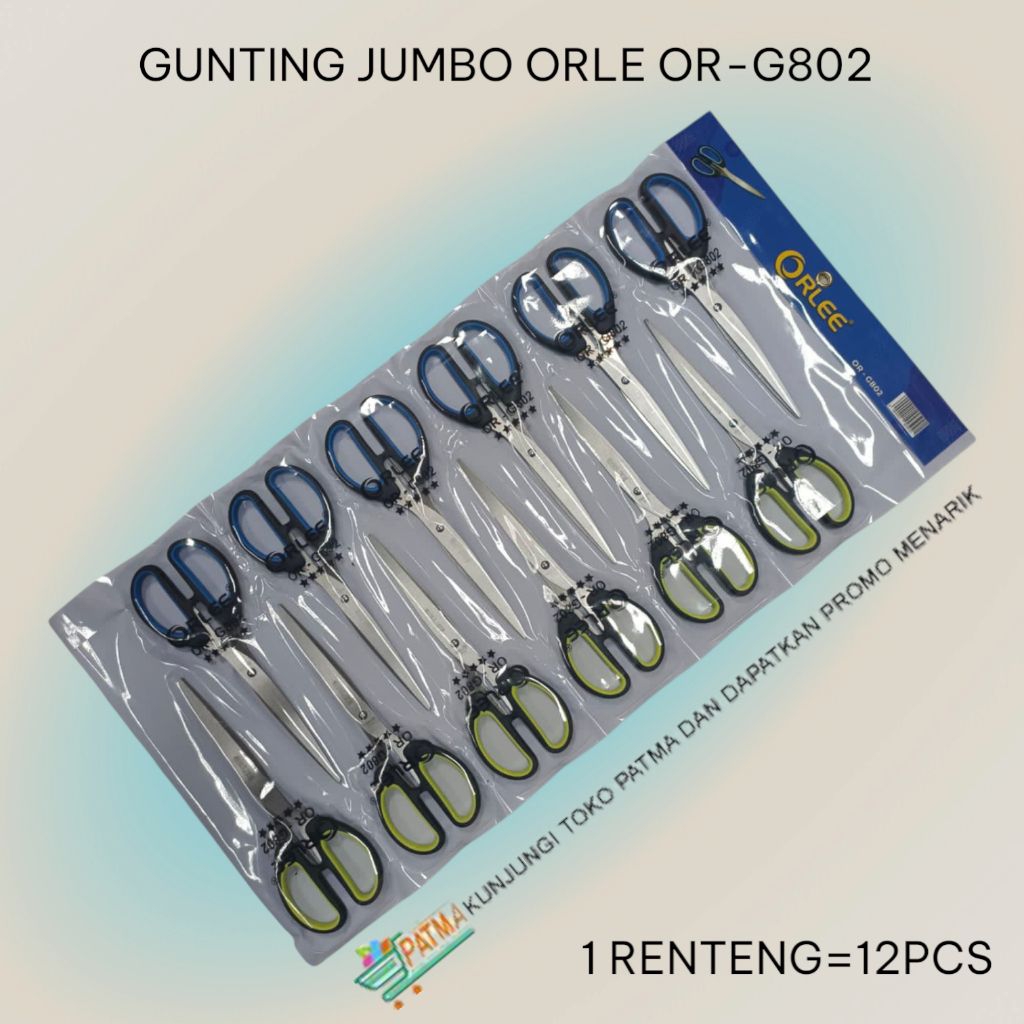 

Gunting besar renteng orlee OR-G802 isi 12 pcs