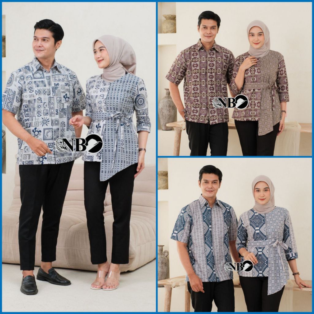 Best Seller NEW Ready)) Atasan Pakaian Batik Couple Elegan – Cinnamon Series | Kemeja Batik Pria Len