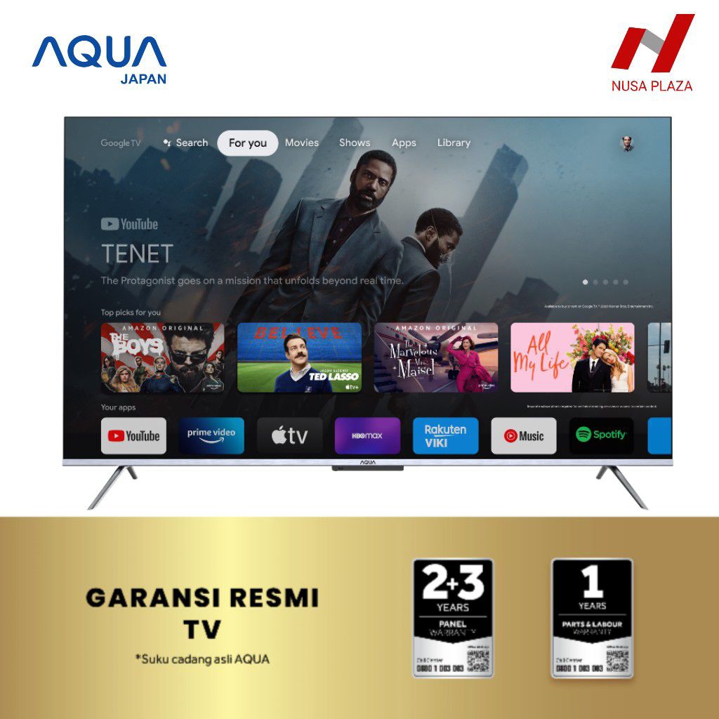 TV AQUA 55 INCH AQT55P750UX HQLED GOOLE TV ANDROID