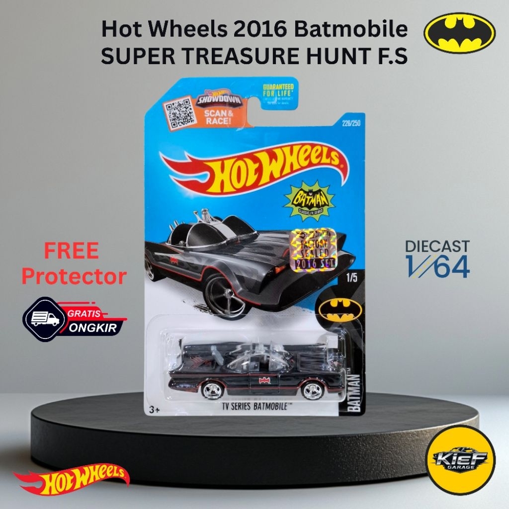 Hot Wheels 2016 Batmobile 1966 Super Treasure Hunt Factory Sealed