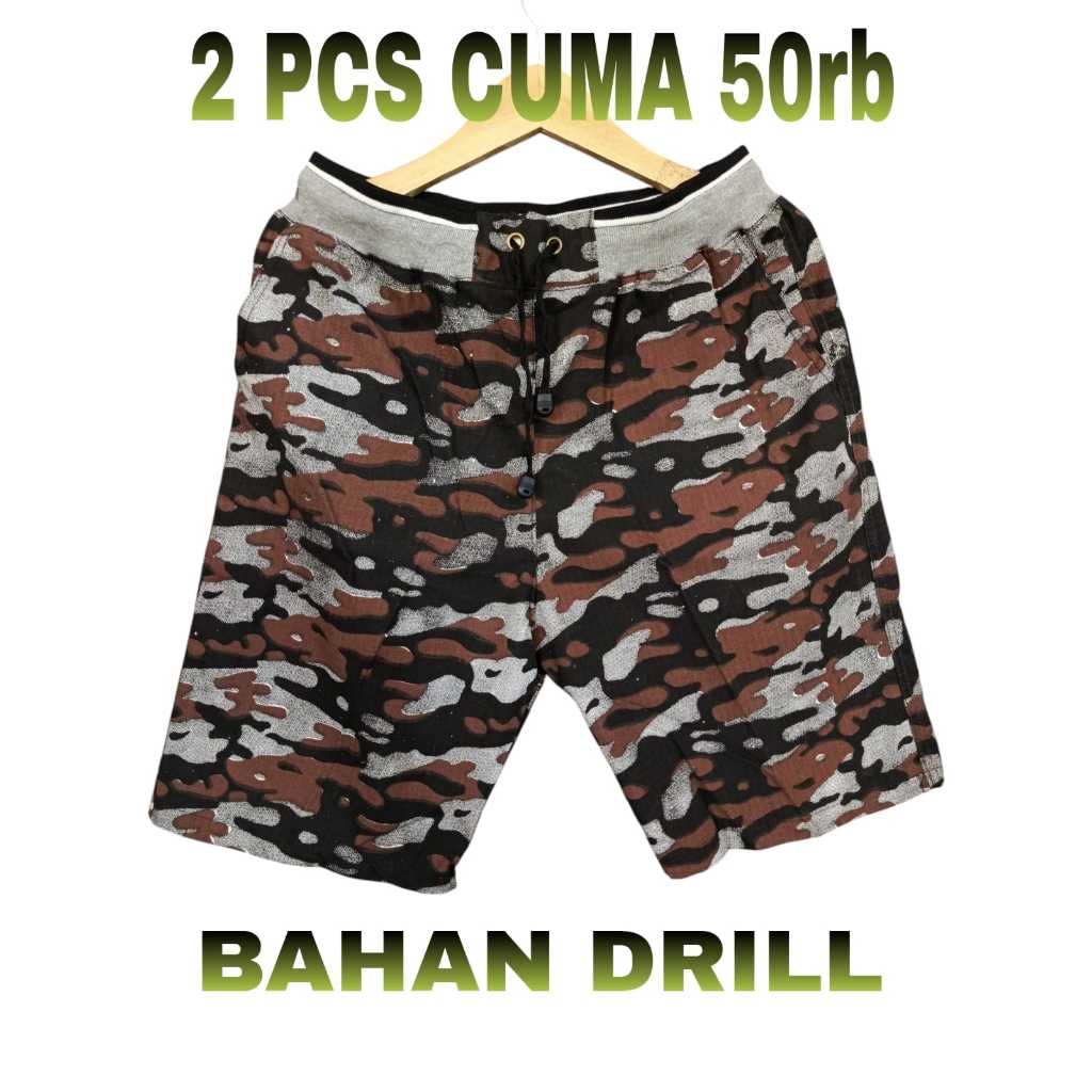 Celana Pendek Chinos Resleting Loreng Pria Dewasa Jumbo Terbaru 2026