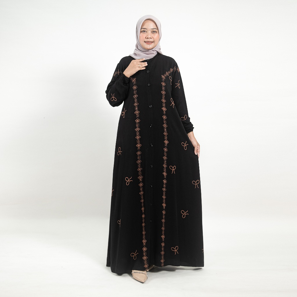 GAMIS PEKALONGAN CHIC MOTIF PITA BATIK BAHAN TWILL ORI ADA SAKU / GAMIS BATIK PEKALONGAN / GAMIS BAT