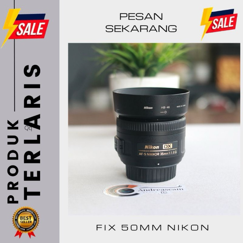 LENSA FIX 50MM 1.8 NIKON AFS NIKKOR TAJAM BOKEH