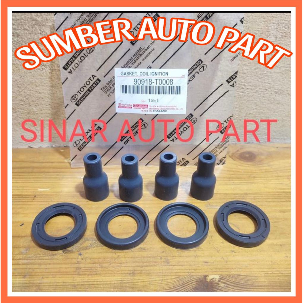 (SAP) KARET COIL SIL KOIL BUSI INNOVA FORTUNER HILUX BENSIN 8PC ORIGINAL