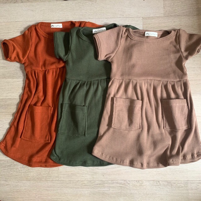 Dress anak perempuan warna Earth Tone