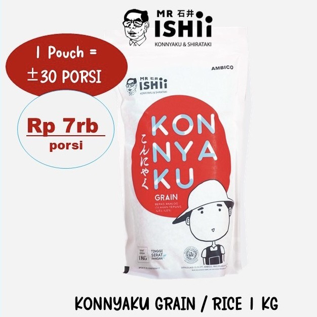 

Beras Shirataki 1kg | Mr Ishii Beras Analog - Konnyaku Grain Dry Shirataki Cocok Untuk Diet Keto
