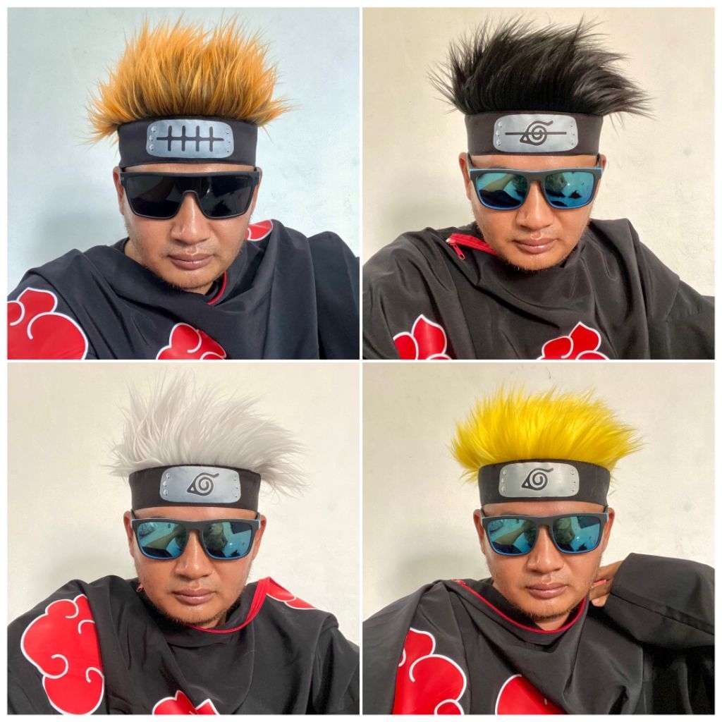 Wig rambut Naruto, Sasuke, Kakashi, Itachi, pain