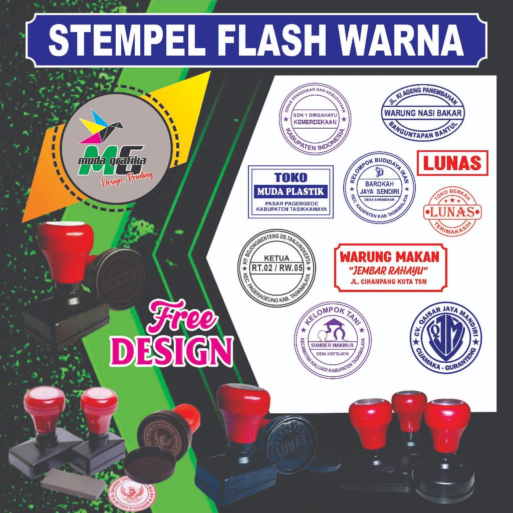 

STEMPEL FLASH WARNA OTOMATIS | FREE DESIGN CUSTOM