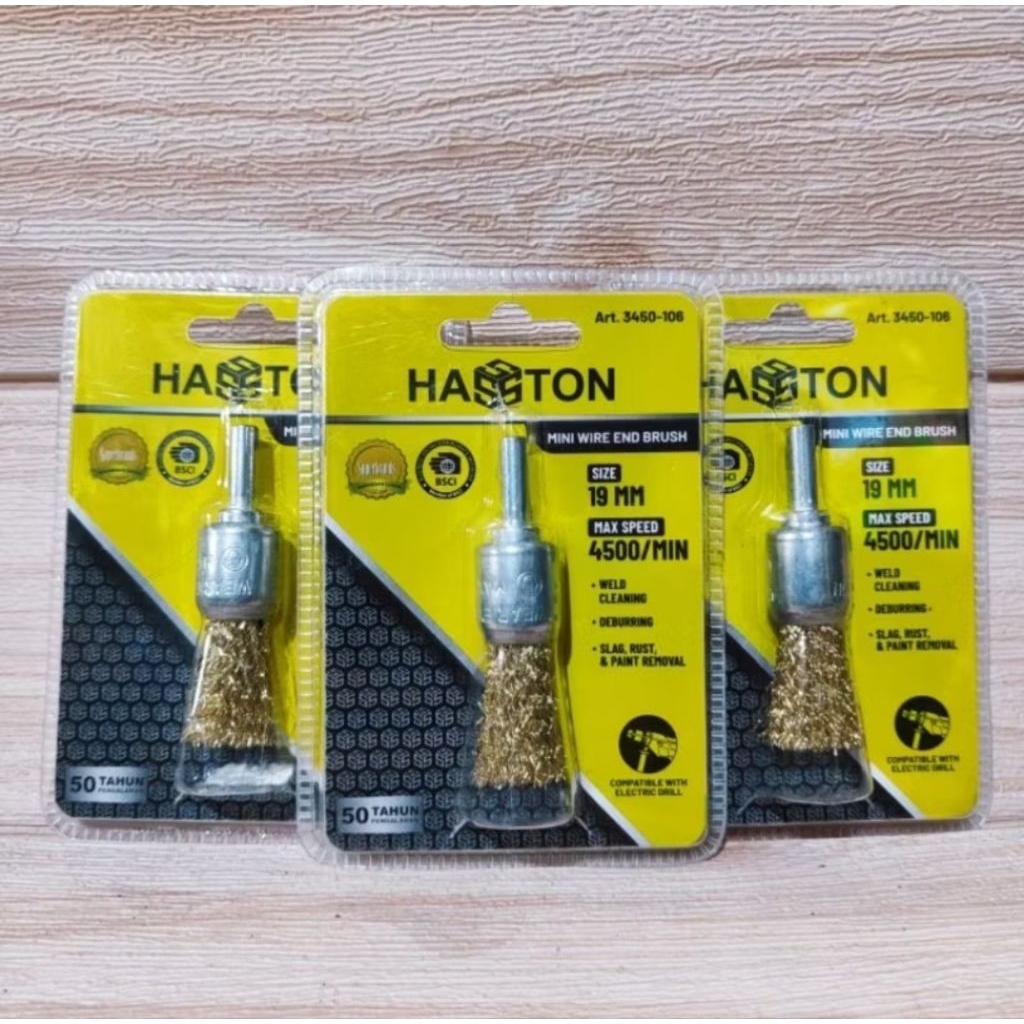Mata Bor Sikat Kawat Kecil 19 Mm Hasston Mata Bor Sikat Kawat Pen Baja Mata Tuner Pen Drill Sikat Ku