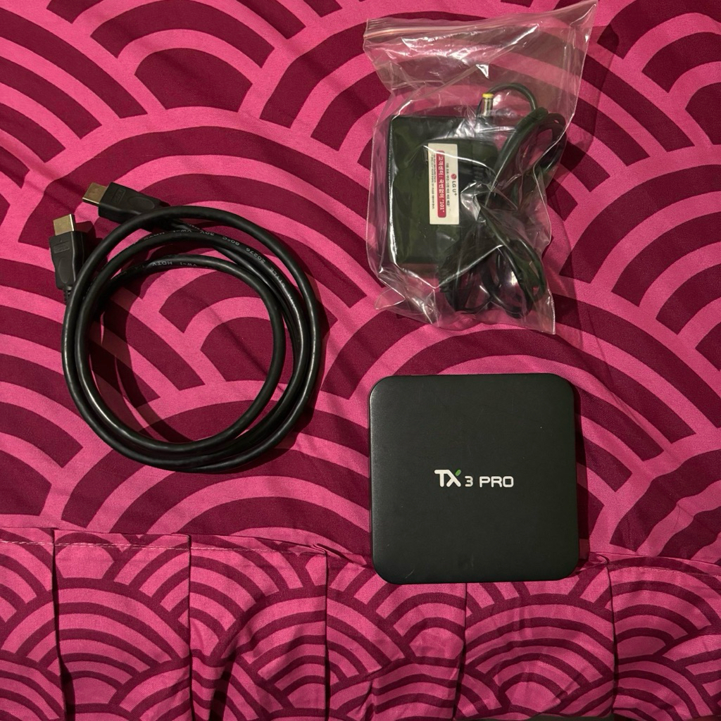 Tv box Tx3 pro dengan kabel hdmi dan adaptor saja