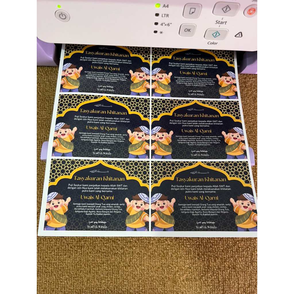 

Stiker Tasyakur | 1 A4 isi 8 pcs | PO 3 hari siap kirim | Handmade or