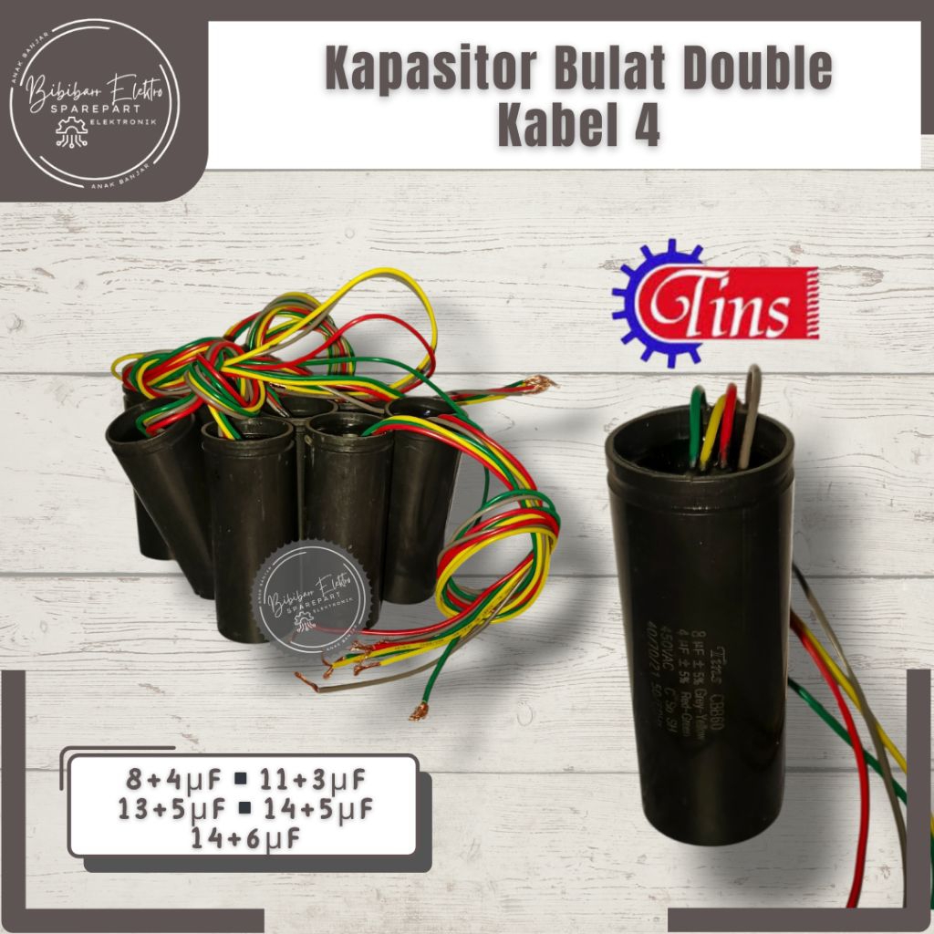 Kapasitor mesin Cuci 8+4uf 13+5uf 14+5uf 14+6uf