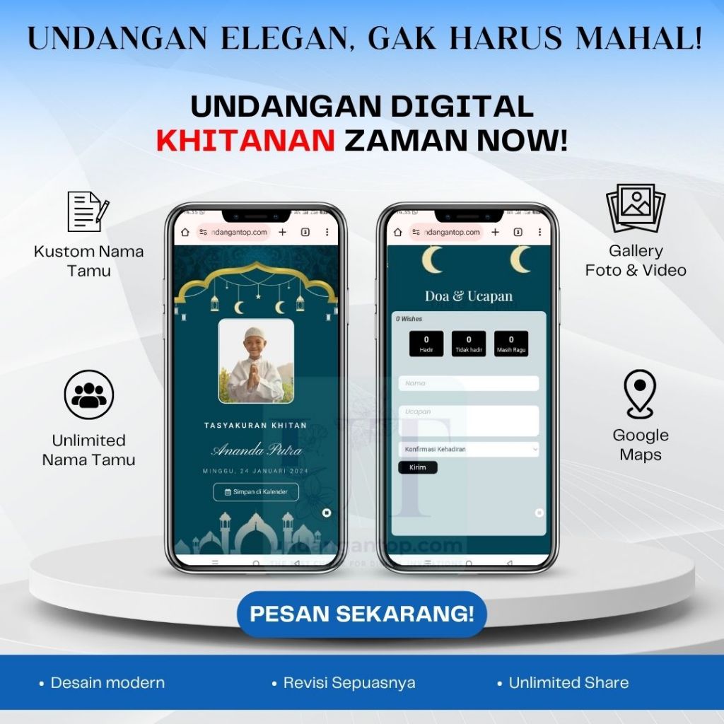 Undangan Digital Website Khitanan Anak  | Undangan Online Khitanan Anak | Pakai Foto Atau Tanpa Foto