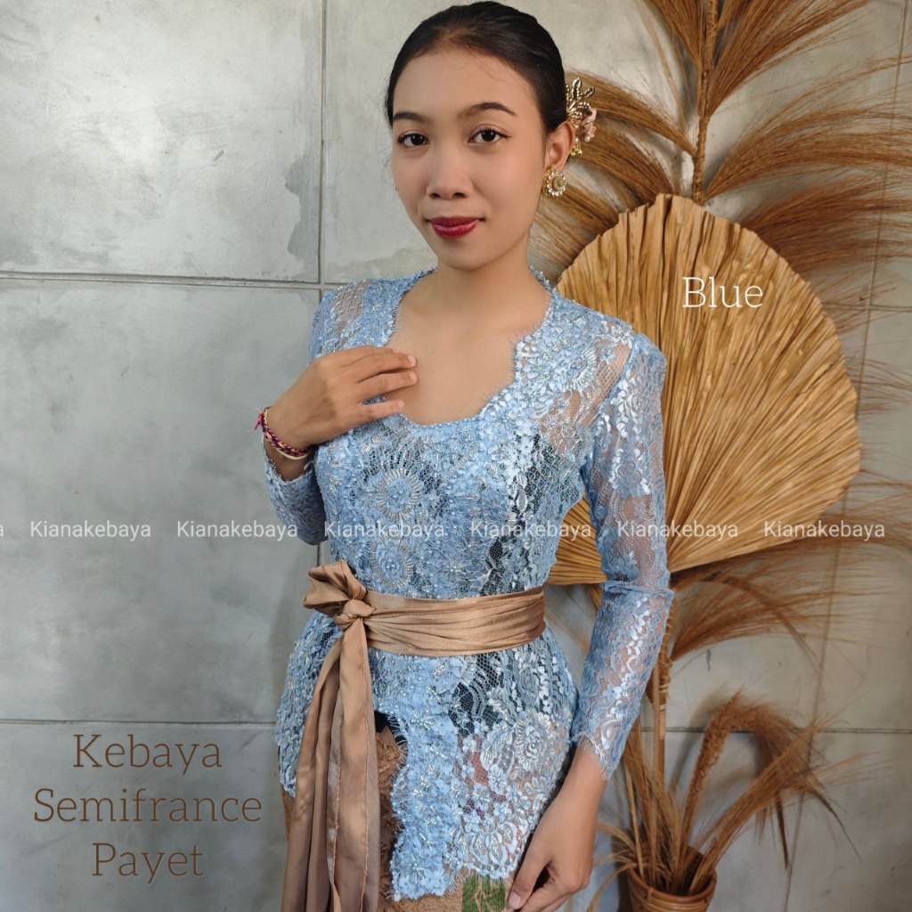 (HANYA KEBAYA) KEBAYA SEMIFRANCE PAYET MARINA Kebaya Bali Murah Kebaya Modern Kebaya Pesta Wisuda