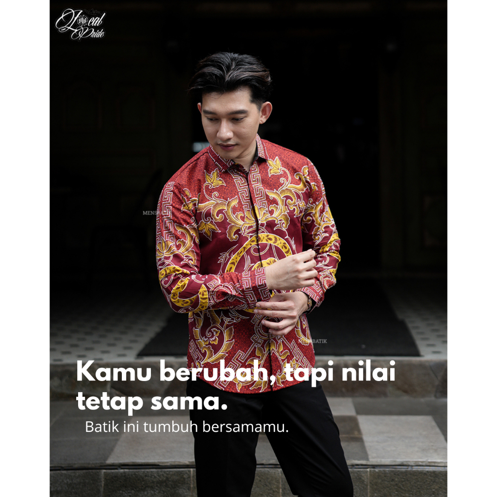 MENSBATIK - Yashodarma - MensBatik Shio Snake Fire – Slimfit Dewasa – Simbol Daya Tarik & Kebijaksan