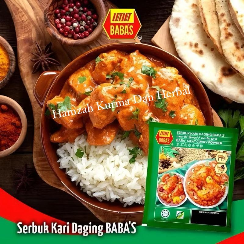 

Babas Curry Powder 250 Gram // Serbuk Bumbu Baba's Kari 250 gram / Bumbu Kari Siap Pakai