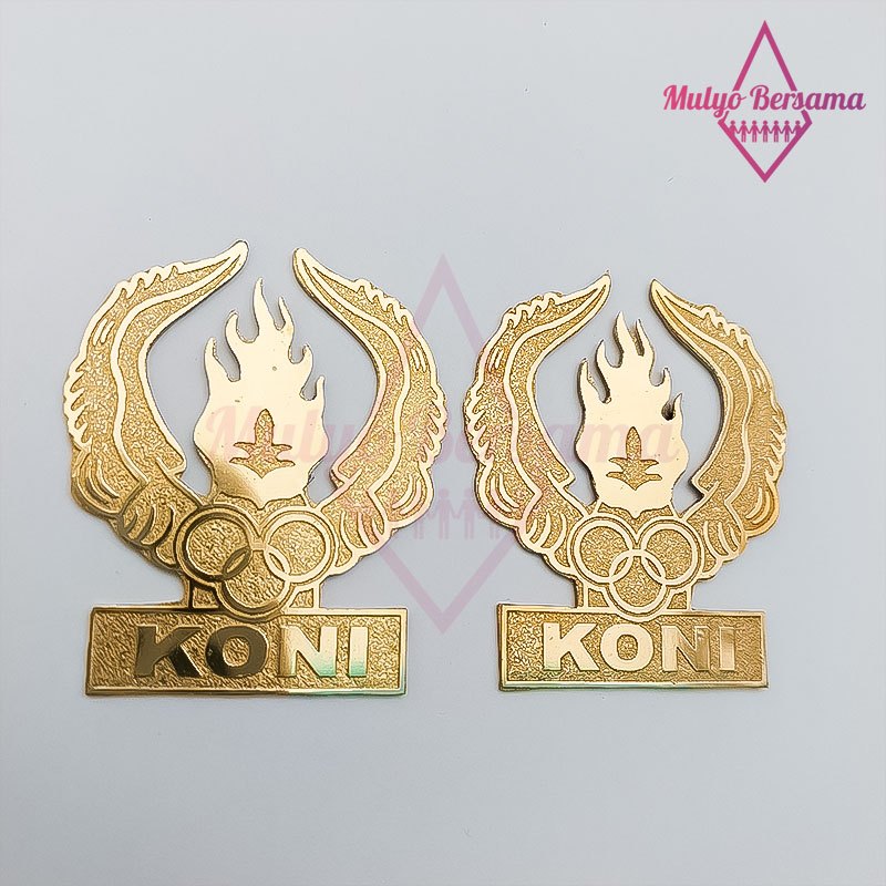 Lencana KONI Warna Gold Pin Logo Koni Bros Komite Olahraga Nasional Indonesia - Mulyo Bersama