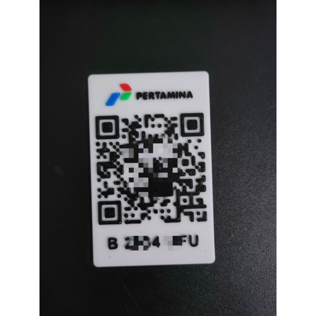 Cetak K4rtu QR Code MyPertamina Timbul Custom 3D Print – Bisa request plat nomor, tebal & tahan lama
