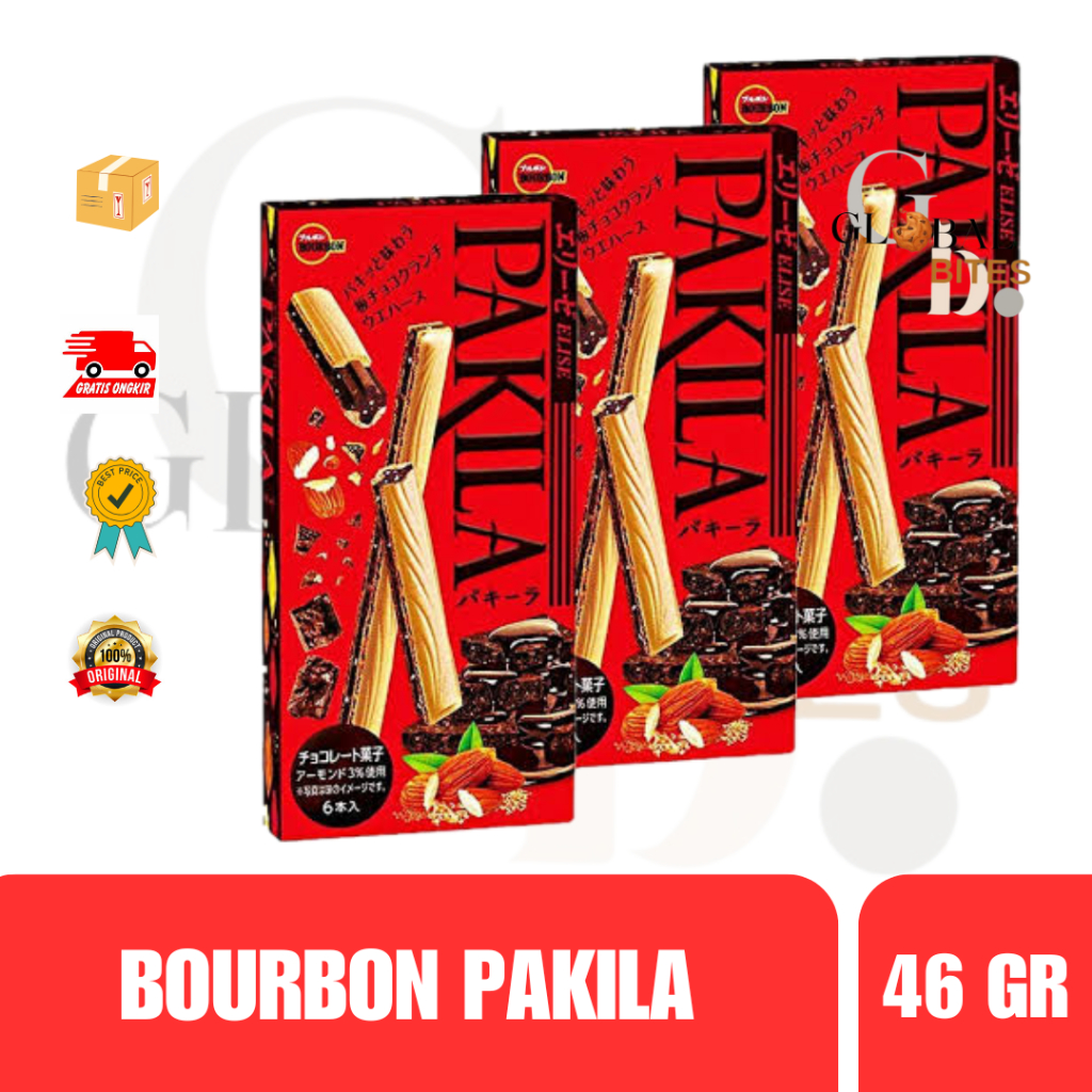 

Bourbon Elise Pakila Chocolate Almond Crunch / Elise Coklat - Biscuit Wafer Jepang Rasa Coklat Bourbone Elise