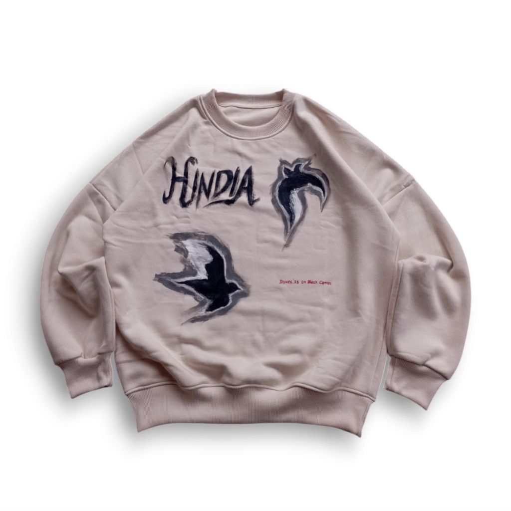 Handpainted sweater/crewneck boxy " Hindia-Everything U are "
