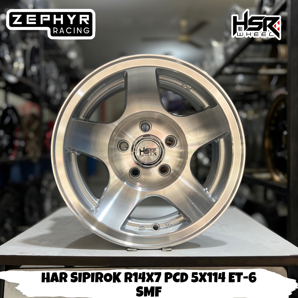 VELG MOBIL R14 LEBAR 7 PCD 5X114 ET-6 HSR SIPIROK | PELEK MOBIL RACING RING 14