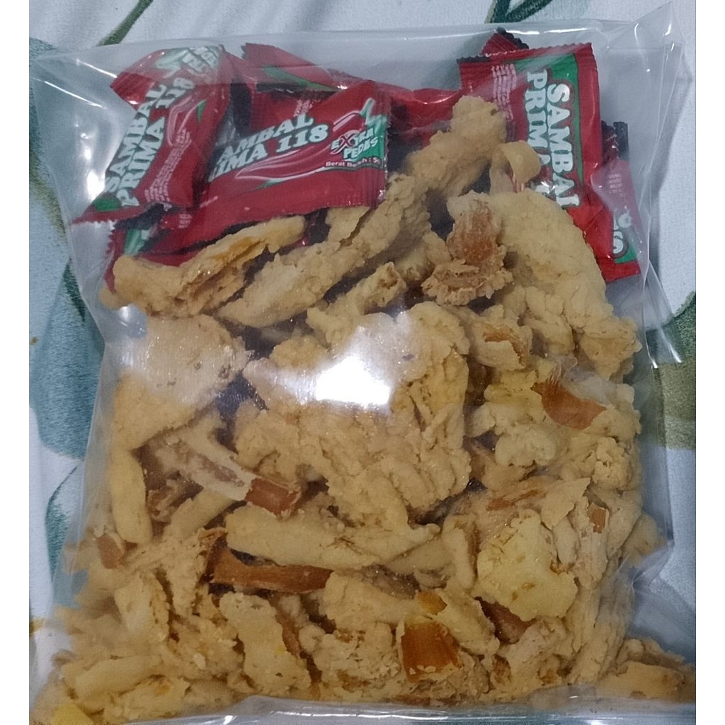 

Kripik jamur original plus Saus pedas Manis
