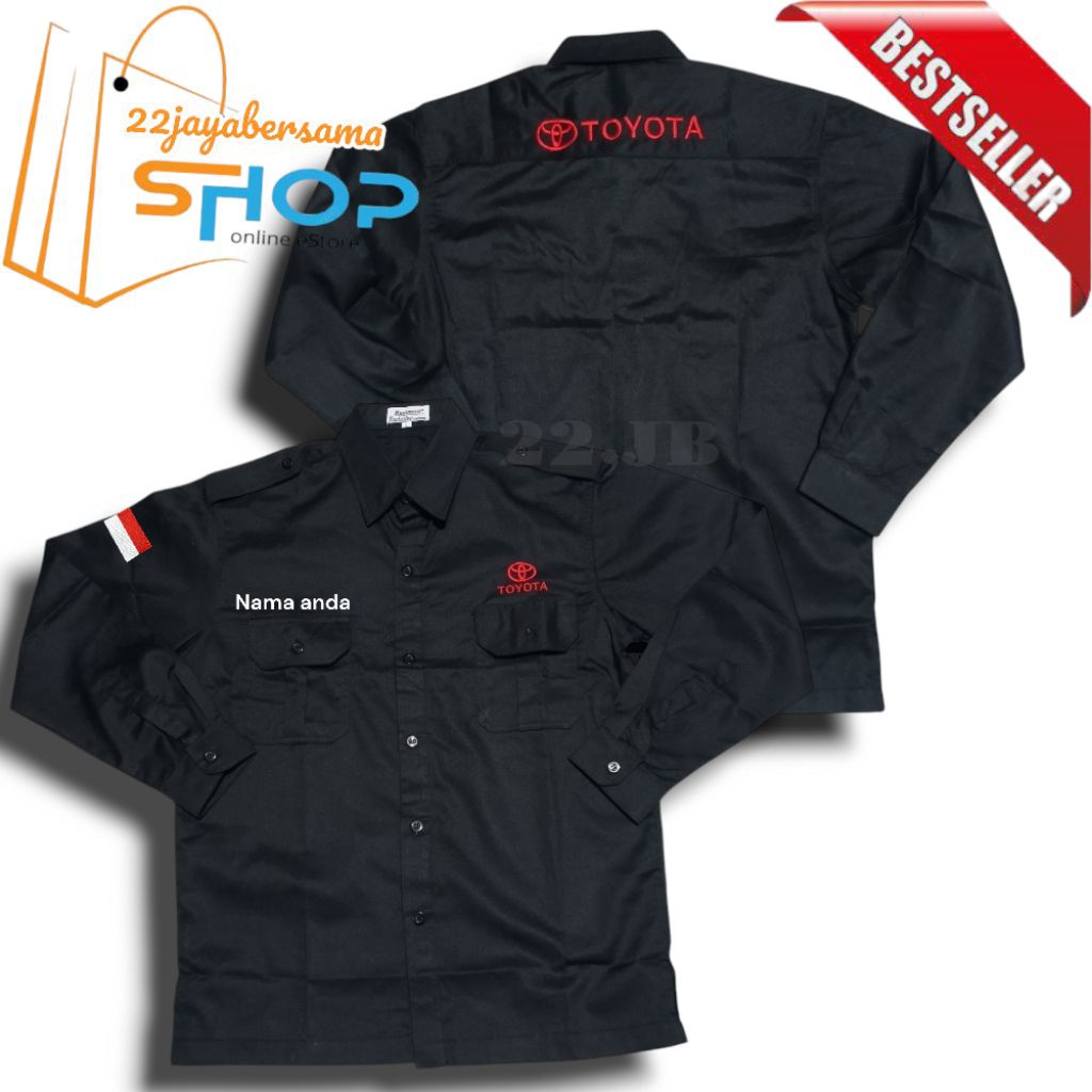 Kemeja TOYOTA | Baju Seragam TOYOTA Lengan panjang Bordir