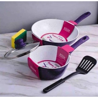 Pan Set Purple 5 pcs Wajan Penggorengan Granit Anti Lengket BOLDe