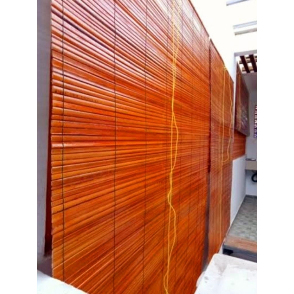 krey tirai bambu sawit outdoor ukuran 2meterx2meter plus tali dan katrol