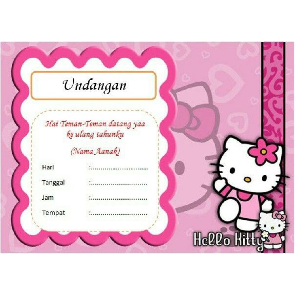 

kartu undangan ulang tahun lucu untuk anak perempuan