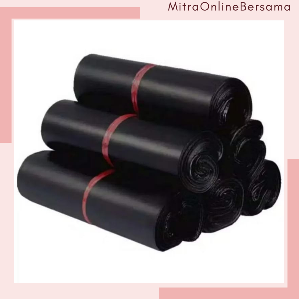 

♥MO♥ Plastik polymailer / kantong kurir dhl black glossy isi 1 pcs