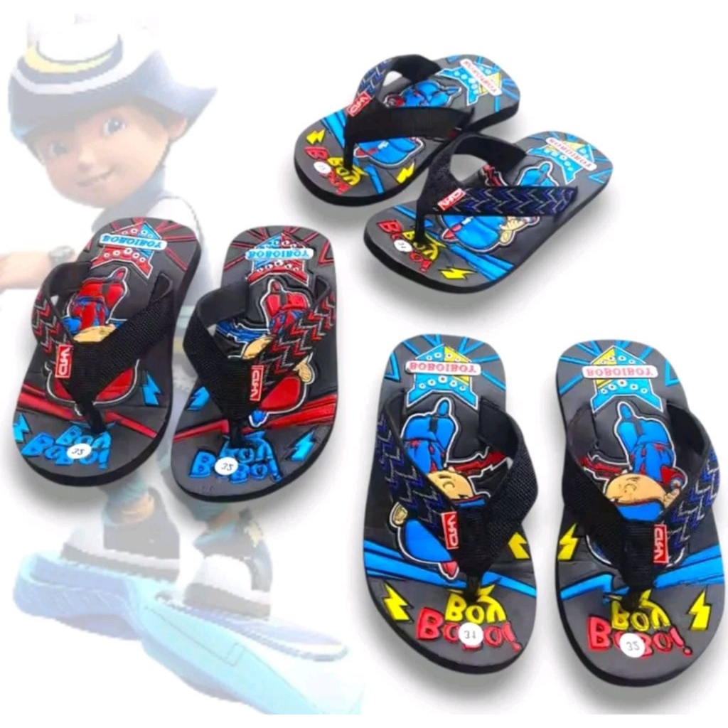sandal jepit anak laki-laki karakter Boboiboy karet' Surabaya