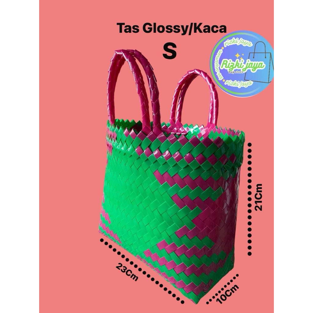 Paket hemat 50 Pcs tas anyaman kaca S/Tas sembako/Tas belanja/Tas hampers lebaran