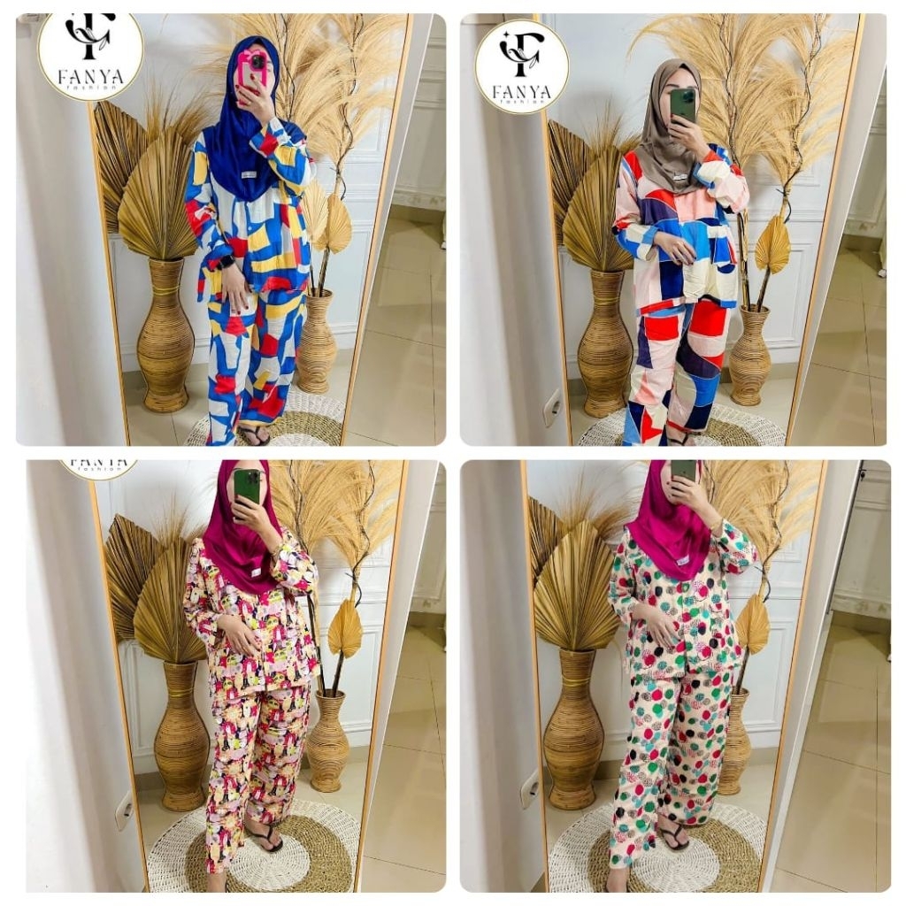 piyama kekinian/piyama dewasa/piyama lengan panjang/piyama modern