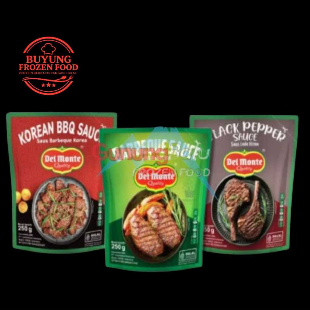 

DELMONTE BARBEQUE SAUS 250 GRAM / DELMONTE KOREAN BBQ SAUS 250 GRAM / DELMONTE BLACK PEPPER SAUS 250 GRAM