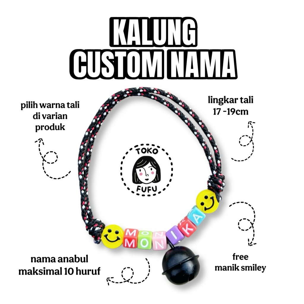 Kalung Kucing Custom Nama / Kalung Tali Prusik