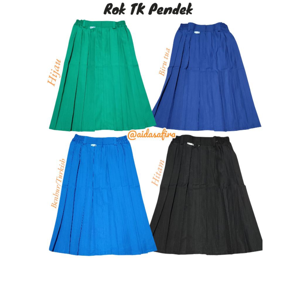 ROK TK PENDEK HIJAU HITAM BIRU TUA BIRU BENHUR/ROK TK BIRU BENHUR PENDEK/ROK TK HITAM PENDEK/ROK TK 