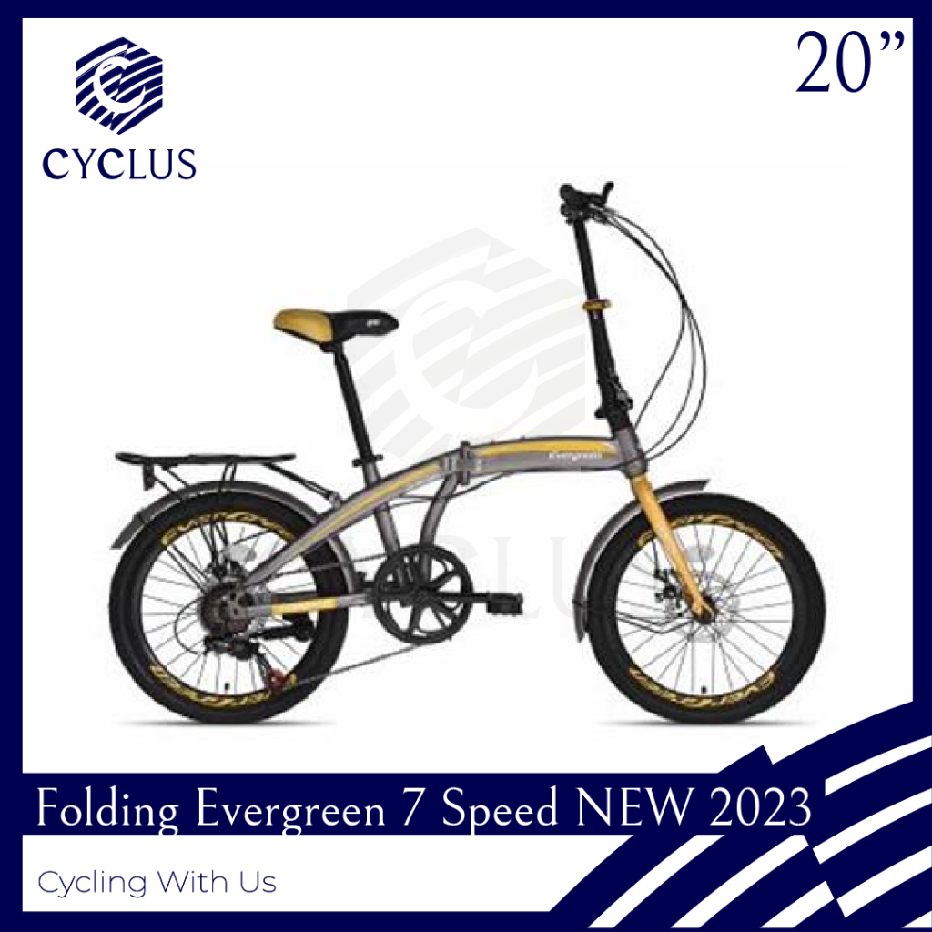 Sepeda Lipat Evergreen Folding 20 Inch 7 Speed Anak Dewasa Sepeda Lipat Evergreen Murah Kualitas Ter