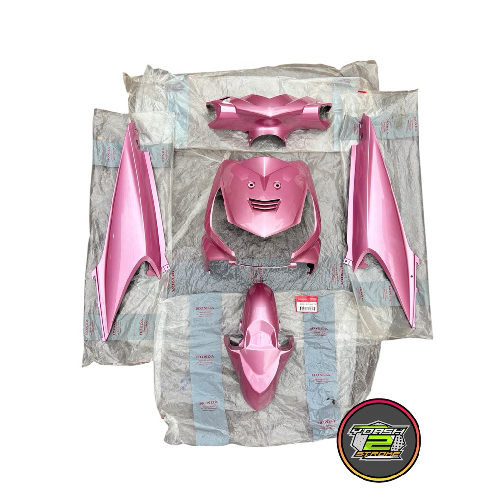 Cover Body Bodi Halus Fullset Honda Beat Karbu Gen 1 Spakbor Bawah Pink Merah Muda Original AHM