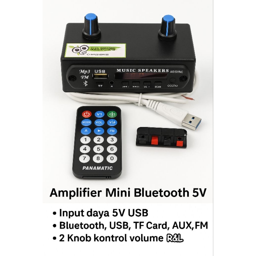 amplifier mini bluetooth MP3 5volt