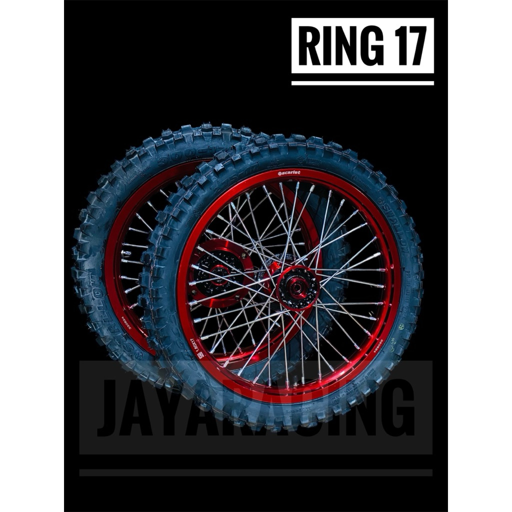 VELG SET SCARLET RING 17 BAN TRAIL CROSS KLX 150 DTRACKER 150 CRF 150 WR155